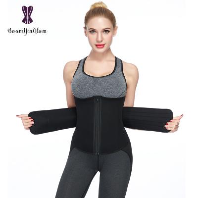 China Plus Size Plus Size Women's Bulge Heavily Fat Belt Thermo Burned Hot Sweat Belt With Trimmer Neoprene Waist Trainer For Weight Loss for sale