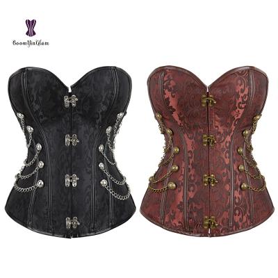 China Viable Viable Hot Girls Fashion Steel Bone Leather Gorgeous Retro Lock Yard Gothic Corset for sale