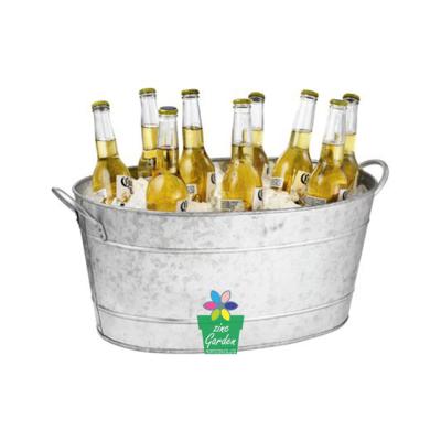 China Sustainable Metal Ice Bucket Galvanized Custom Logo Bar Beer Champing Cooler Home Party for sale