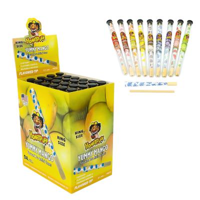 China Honeypuff Easy Rolling Cigarette Maker 9 Flavors Pre Rolled Cones Paper With Wooden Tube 110mm Regular Regular Rolling Papers for sale