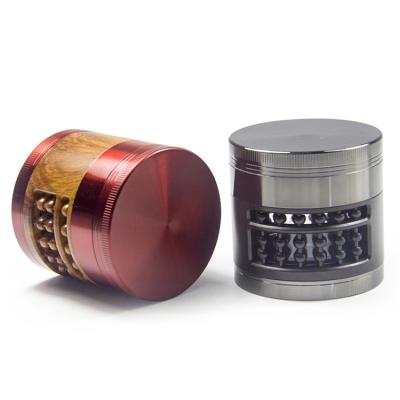 China Zinc Alloy Herb Grinder Weed Smoking Accessories Metal Four-Layer 63mm Smoking Herb Grinder for sale