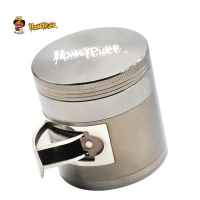 China For Herb Grinder With Drawer Sharp Teeth Zinc Alloy Spice Wholesale 63*66mm Metal Muller Smoking Custom Logo for sale