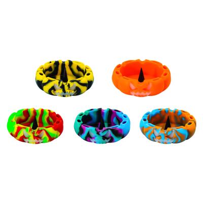 China Pumpkin Shape Pumpkin Shape Smoking Ashtrays Silicone Style Ashtray Mix Army Color Rubber Durable 4.56 Inch for sale