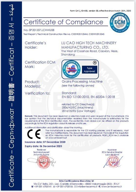 CE - Lucao High Tech Machinery Manufacturing Co., Ltd.