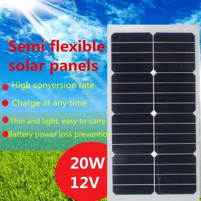 China Los paneles solares flexibles fuertemente impermeables 18V 25W del picovoltio con el alambre de dos conductores en venta