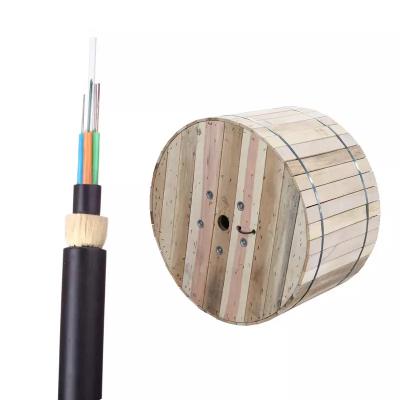 China Aerial All Dielectric Aramid Yarn Armor Double Jacket Aerial ADSS Fiber Optic Cable for sale