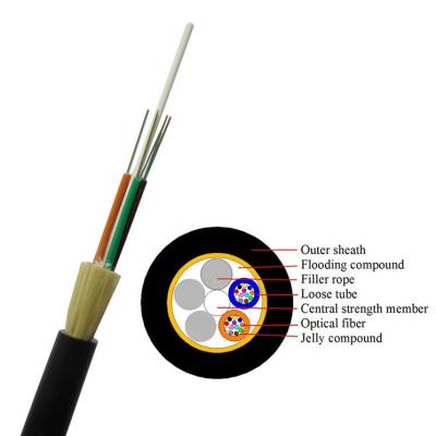 China 12 24 96 fiber optica optica de fibra G652d aerial self-supporting outdoor cores Adss price 48 fiber optic aerial outdoor adss for sale