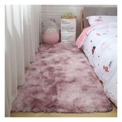 China Modern pile 100% polyester wholesale factory shaggy rug long for home room soft bedside bedroom rug fluffy karpet for sale