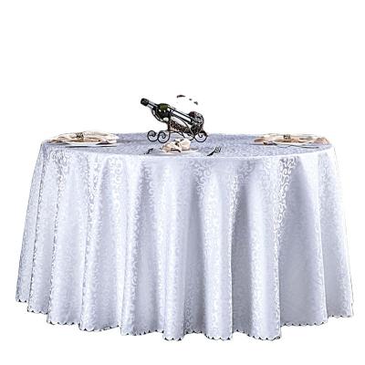 China 132 Series Disposable Luxury White Tablecloth To Wedding Round Polyester for sale