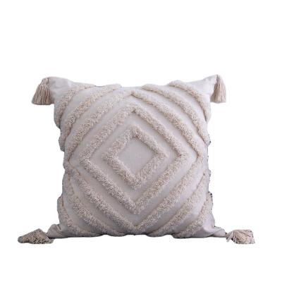 China Home Decor Anti-Static Pillowcases, Custom Bohemian Macrame Tassel Weave Cushion Cover for sale