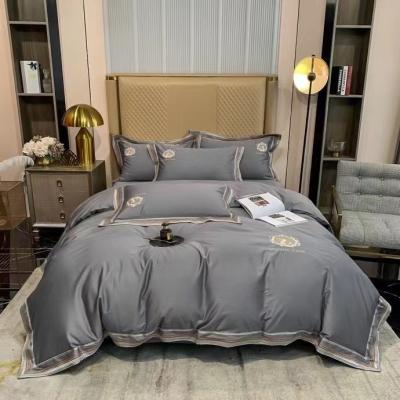 China Anti Static Luxury Bedding Sets Sateen Cotton Washed Silk Bedding Set Flat Sheet Set for sale