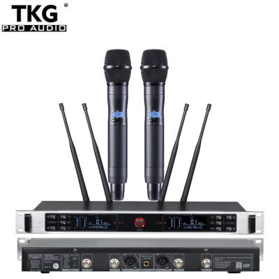 China Handheld Microphone TKG TURE DIVERSITY 640-690MHz UR-3000 Dual Channel UHF Wireless Microphone Enping Wireless Microphone for sale