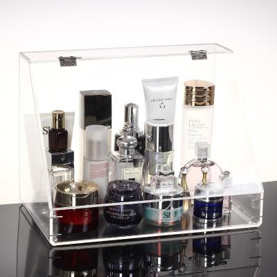 China Plexiglass Makeup Display Stand Clear Acrylic Storage Box Plastic Organizer for sale