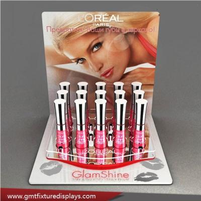 China Advertising Acrylic Lipstick Display Stand Plexiglass Lucite Makeup Counter Lipstick Holder for sale