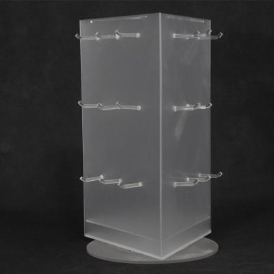 China Rotating Frosted Acrylic Sunglasses Display Stand Free Standing Eyewear Display For 9pcs Glasses for sale