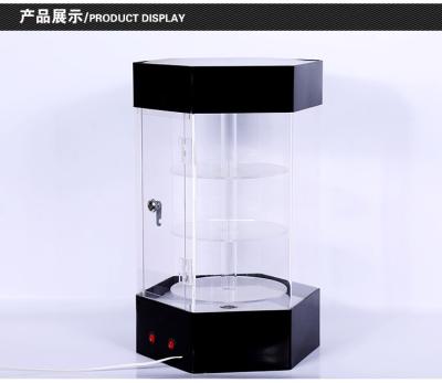 China Rotating Multi-tiered Acrylic LED Lighting Jewelry Display Lockable Case for sale