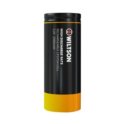 China Top selling toys 26650 3.2V p2500mah lithium battery cells LiFePO4 20C high discharge rate 50a cylindrical high discharge current for sale