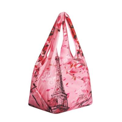 China Durable Reusable Foldable Portable Grocery Bag Tote Bag With Pocket Straps Shopping Bag Washable Eco-Friendly For Daily Use for sale