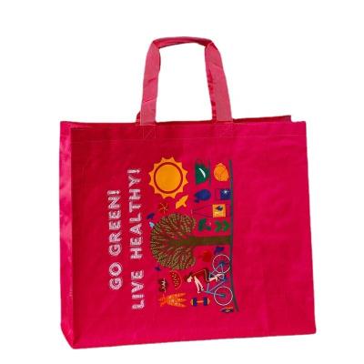 China Customized reusable tote woven shopping tote bag recyclable with logo eco pp woven bag for sale