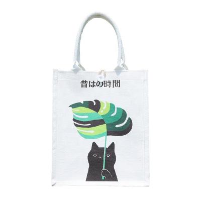 China Hand Held Custom Hand Painted Canvas Bag Canvas Green Shopping Tote Bag Recyclable for sale