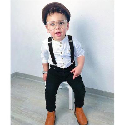 China White Children's Autumn Clothing For Boys Children's Wear Overalls 2pcs Fashion Casual Gent's Fall Spring Shirt And Denim Design for sale