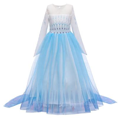 China Good Quality Breathable Elsa Anna 2 Dress Girls Dress Dress With Removable Cloak Movie Characters for sale