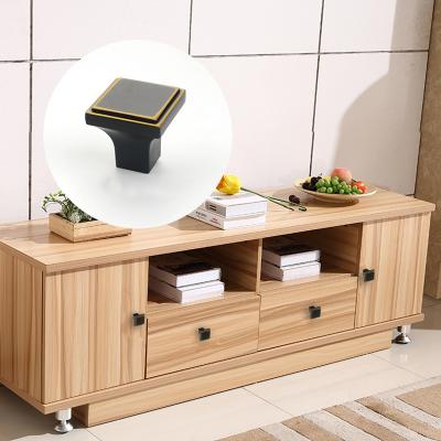 China Simplicit Contemporary Single Hole Square Hole Drawer Handle Dresser Knob Drawer Door Cabinet Zinc Alloy Pulls Handle For Home Office for sale