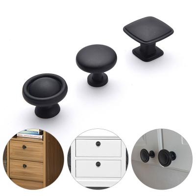 China Modern Single Drawer Handle Black Cabinet Wardrobe Door Pulls Modern Small Knob Handles Cabinet Single Hole Knobs for sale