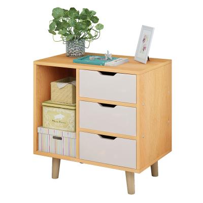 China 2 Drawer Small Nordic Simple Wood Modern Apartment Bedroom Bedside Cabinet Storage Table Modern Bedside Nightstands Chest for sale