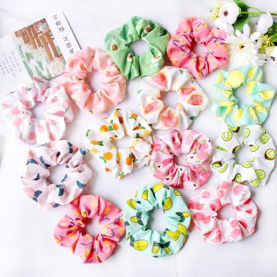 China Fanni Hot Sale New Summer Fashion Fruit Style 12cm Peach Tulle Hair Scrunchies For Girls for sale