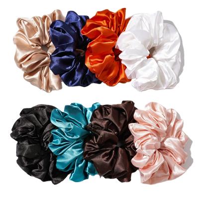 China Fanni Wholesale High Quality Large style satin custom oversized scrunchies European and American silk hair scrunchies for thick hair for sale