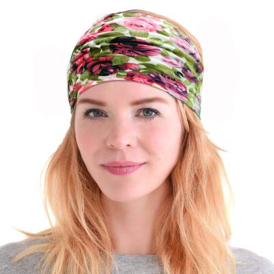 China Fanni Vincha Style Custom Boho Headbands Women Workout Wide Headbands European and American Floral Knot Stretchy Head Wrap for Wholesale for sale