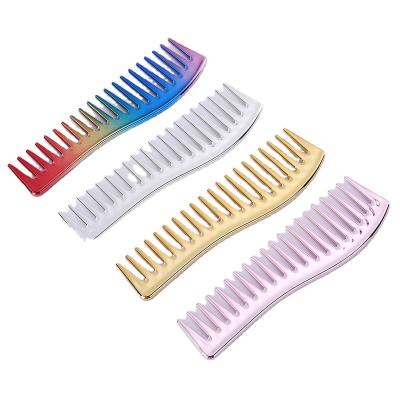 China Colored Salon Salon Curl Comb ABS Wide Tooth Electroplating Comb 3-5 Days Supply for sale