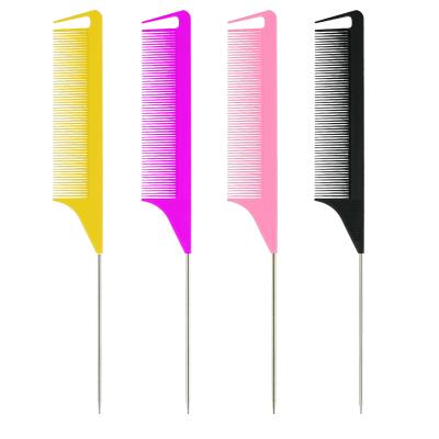 China Custom Logo Salon Hairdressing Anti-Static Plastic Comb Modeling Combrat Tail Starting Comb for sale