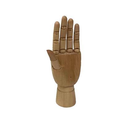 China Customize Wooden Hands In Stock For Unisex Metal Jewelry Display Display Mannequin Hand Fashion Adjustable Articulated Wooden Base for sale