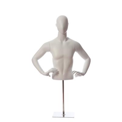 China Customize Hot Selling Fiberglass Muscle Male Mannequin Torso With Half Arms Body Dummy for sale