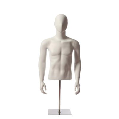 China Customize Realistic White Cloth Custom Upper Body Shape Fiberglass Male Torso Male Mannequin With Arms for sale