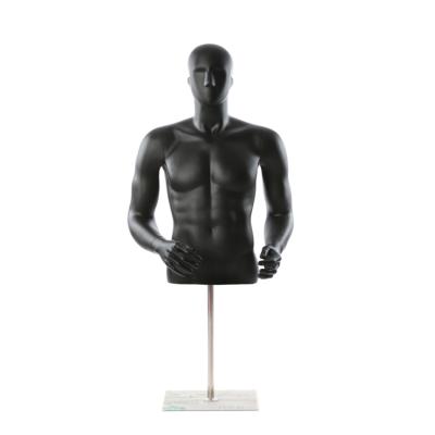 China Customize Decorative Used Black Male Torso Sports Suit Clothing Display Mannequin With Stand for sale