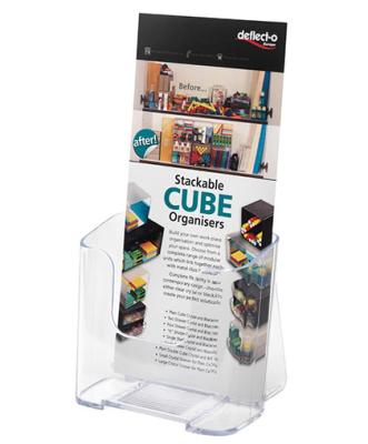 China 1-Tier Literature Rack Brochure Holder High Back Flyer Holder (Portrait) 1/3 A4 Clear 77501 for sale