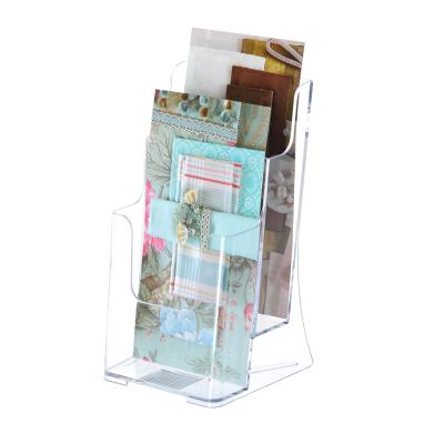 China Eco-friendly 1/3 A4 Size 2 Tiers Brochure Holder , Clear Leaflet Holder for sale