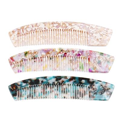 China Logo Detangling Hair Comb Travel Eco-Friendly/Recyclable/Fancy Engraving Pocket Purse Comb Anti-Static Comb For Thick Curly Wavy Hair for sale