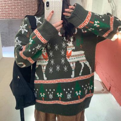 China Others OEM/Odm New Winter Jacquard Knitted Sweater Unisex Ugly Christmas Sweater Loose Custom Made Wholesale for sale