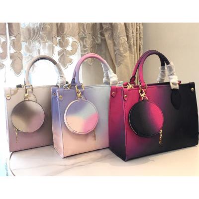 China PU High Quality Luxury Branded PU Leather Ladies Custom Shoulder Tote Hand Bag Embossed Women's Handbags for sale