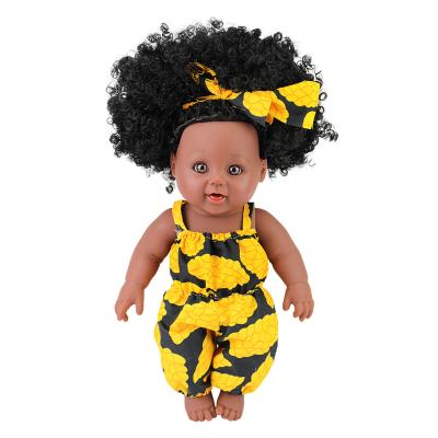 China Changeable Dress 12 Inch African American Black Realistic Baby - Cute Alive Reborn Doll Doll Girls Play Beautiful Black Dolls For Kids for sale