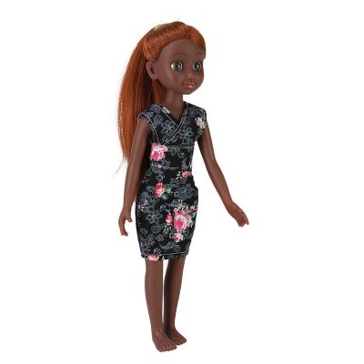 China Changeable Clothing 13 Inch PVC Realistic Real Black African American Pretty Girl Doll Gifts For Children for sale