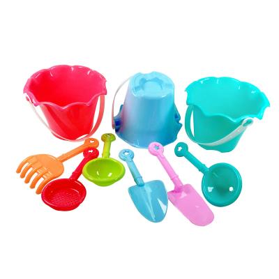 China Tusalmo High Quality Summer Beach Toy Kids Game Set 7PCS Mesh Bag Beach Bucket Tool Kit Silicone Beach Shovel Gel Wholesale Toys For Kids for sale