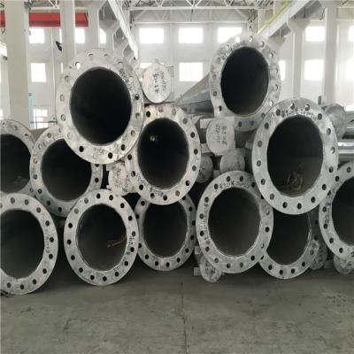 China Electricity transmission project standard steel poles for 69KV transmission line, SUB 85FT/90FT transmission pole class 1, segmented with h rising detachable for sale