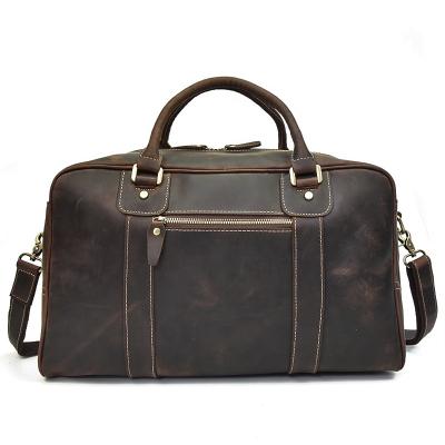 China Japan Style Vintage Overnight Bag Men Crazy Horse Outdoor Leather Luggage Travel Bag for sale