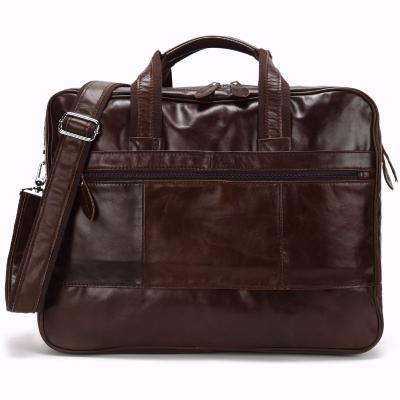 China Customized Genuine Leather Genuine Leather Multi Function Vintage Business Briefcase Men Bag For 16