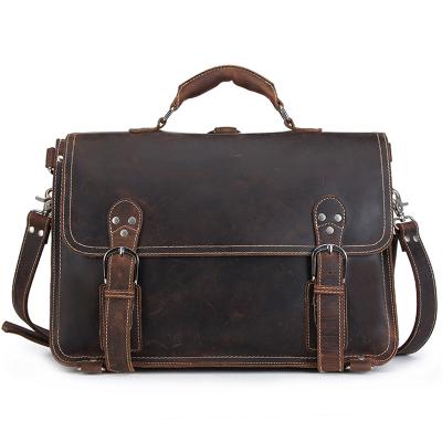 China New Design Luufan Retro Good Quality Mens Genuine Leather Briefcase GENUINE LEATHER Laptop Bag Unique Hot Sale 16 Inch Leather Bag for sale